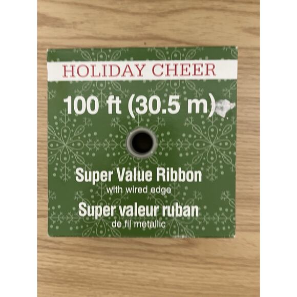 Holiday Cheer Gold Metallic Nylon Wired Edge RIBBON 100 ft 2.5" Super Value - Picture 1 of 4